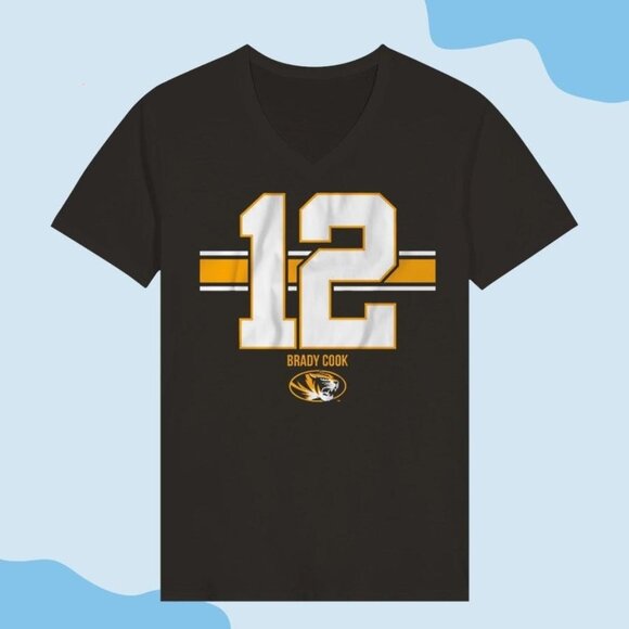 Mizzou Football Brady Cook 12 NCAA College Team Fan Graphic Sports Pride Tee 159 - Picture 1 of 5